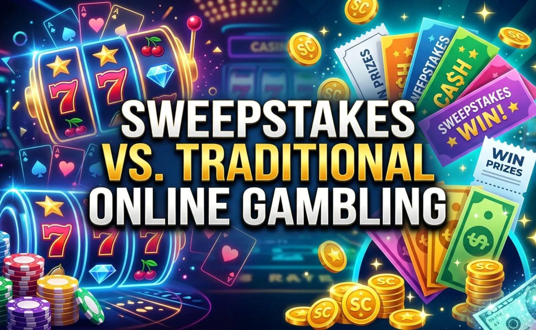 sweepstakes vs traditional online gambling