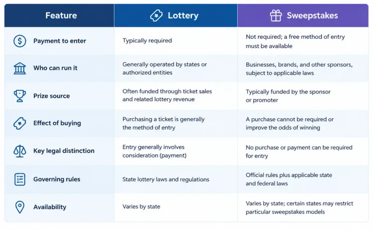 lottery and sweepstakes comparison