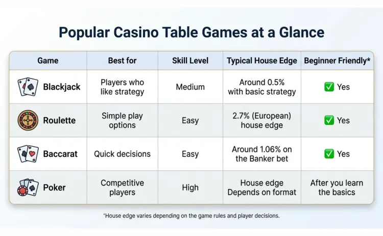 popular casino table games